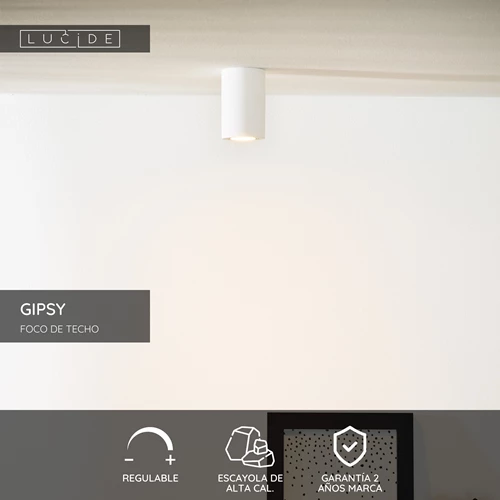 Lucide GIPSY - Foco de techo - Ø 7 cm - 1xGU10 - Blanco - USP